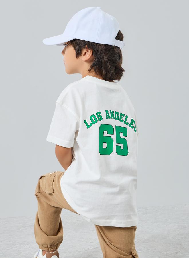 Styli Boys Off-White Graphic Print Oversized T-Shirt - Image 1